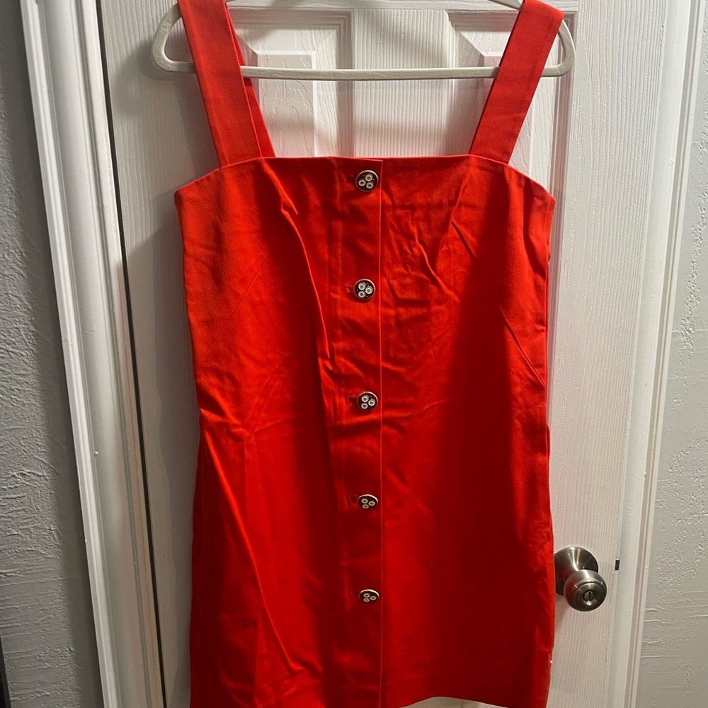Elegant Red Button-Down Dress